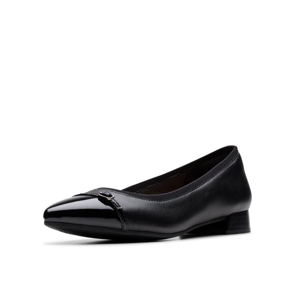 Pointed Toe Dress Flats with Buckle Trim Premium Leather Comfort Footbed